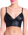 Commando Faux Stretch-leather Soft-cup Bralette In Black