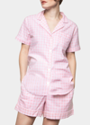 Petite Plume Pink Gingham Short Pajama Set In Pink