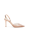 Gianvito Rossi Ribbon D'orsay 85 Rose Gold Leather And Perspex Pumps In Peach