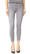 L'agence The Margot Cropped High-rise Skinny Jeans In Gris