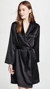 La Perla Belted Silk Robe In Black