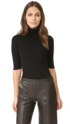 Theory Leenda R Ribbed Merino Wool-blend Turtleneck Sweater In Black