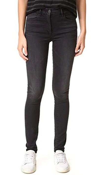 3x1 W3 Channel Seam High Rise Skinny Jeans In Black #5