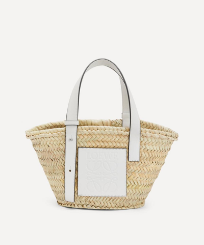 Loewe X Paula's Ibiza Small Basket Bag In Neutral/white