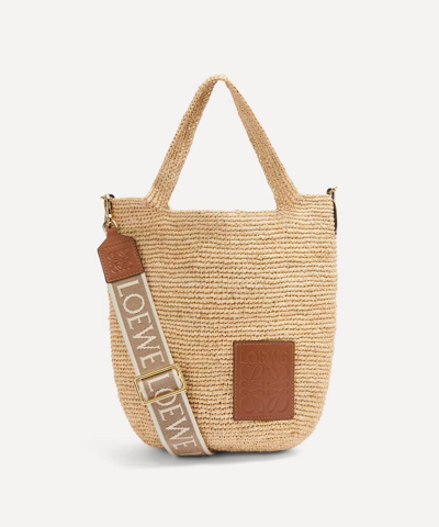 Loewe X Paula's Ibiza Slit Mini Tote Bag In Natural / Tan