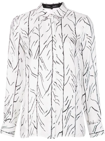 Proenza Schouler Printed Silk Twill Blouse In White Steam Print