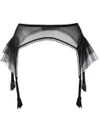 LASCIVIOUS 'Kitty' suspender belt,KITTYBLACKSUSPENDERBELT11705749