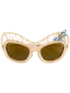 DOLCE & GABBANA GOLD CRYSTAL EMBELLISHED STRAW SUNGLASSES,BP2159AL70911612669