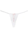 Folies By Renaud Antoinette Floral Embroidered Thong In White