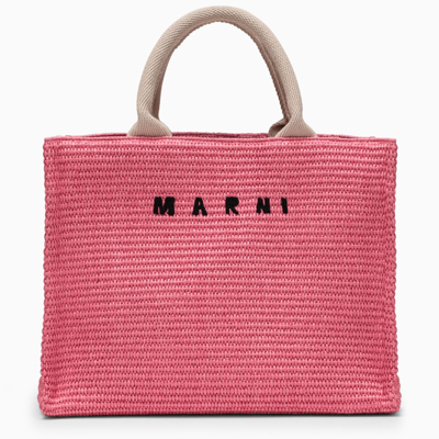 Marni Fuchsia Basket Tote Bag In Pink