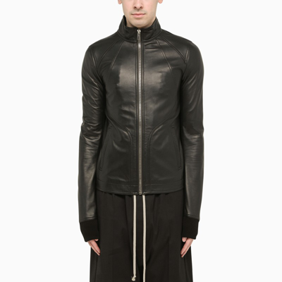 Rick Owens Black Leather Biker Jacket