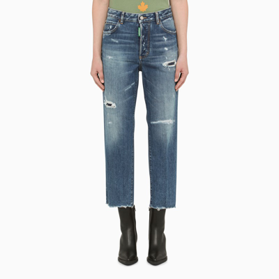 Dsquared2 Blue Boston Cropped Jeans