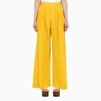 Chloé Yellow Trousers With Pleats