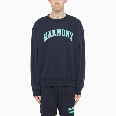 Harmony Paris Navy Blue Logo-print Sweatshirt