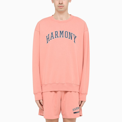 Harmony Paris Salmon Pink Logo-print Sweatshirt