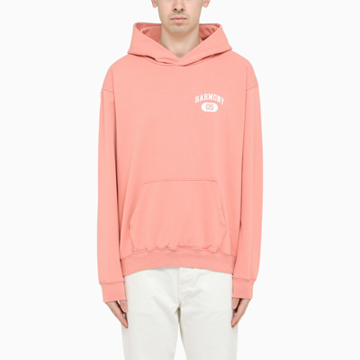 Harmony Paris Salmon Logo-print Hoodie In Pink