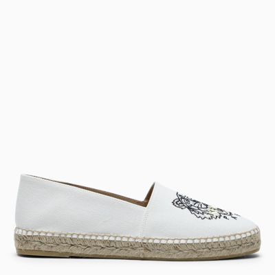 Kenzo Tiger Elasticated Canvas Espadrilles In White