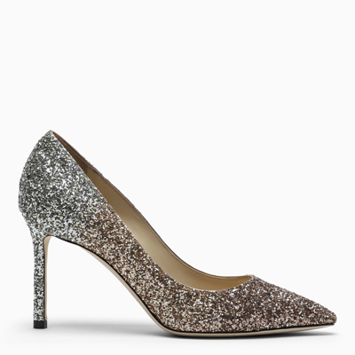 Jimmy Choo Degradè Glitter-embellished Romy Pumps In Beige