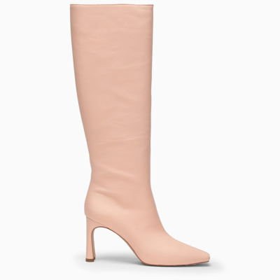 Liu •jo Peach Leather High Boots In Pink