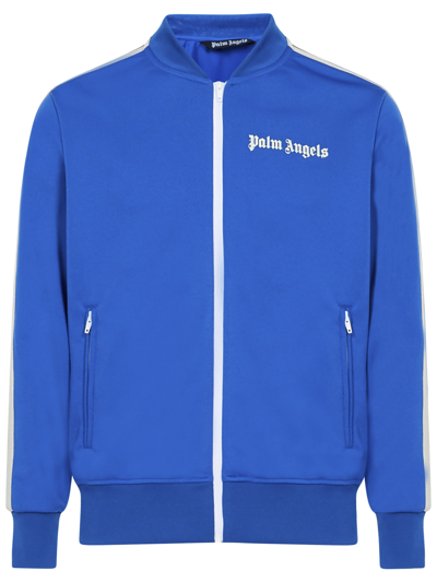 Palm Angels Bomber Jacket With Logo In Blue