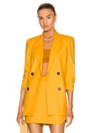Zeynep Arcay Double-breasted Wool Blazer In Melon