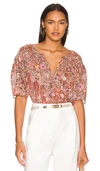 A.l.c Julianna Silk Short-sleeve Top In Red