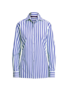 Ralph Lauren Capri Candy Stripe Shirt In White Classic Blue