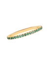 EF COLLECTION WOMEN'S 14K YELLOW GOLD & EMERALD ETERNITY BAND