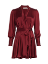 Zimmermann Silk Wrap Minidress In Berry