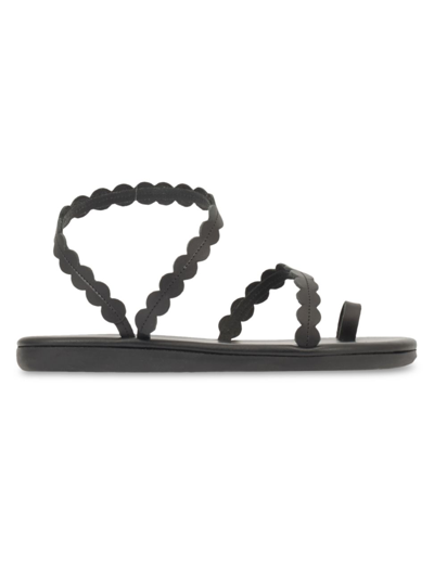 Ancient Greek Sandals Aura Leather One-toe Sandals In Black
