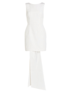 Alexia Maria Ella Silk Faille Bow Minidress In White