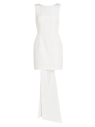 Alexia Maria Ella Silk Faille Bow Minidress In White