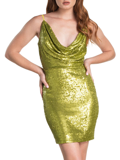 Dress The Population Paloma Sequin Minidress In Green