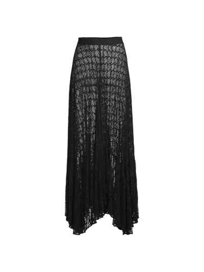 Patbo Lace Asymmetrical Beach Skirt In Black