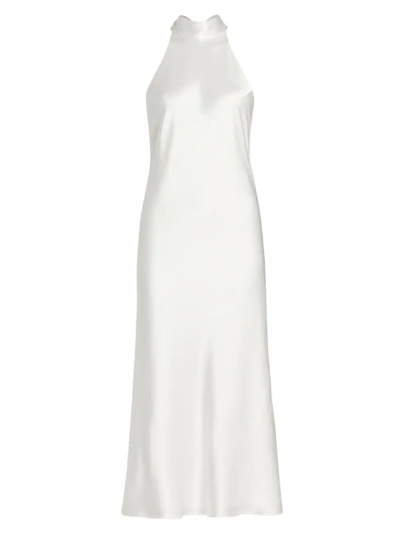 Galvan Cova Satin Sleeveless Midi-dress In 041platinum