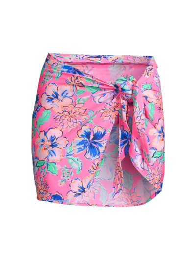 Lilly Pulitzer Paxton Floral-print Sarong In Pink Isle