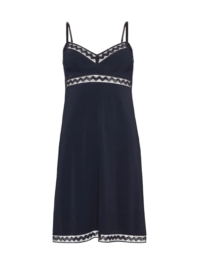 Eres Melody Lace-trimmed Jersey Slip Dress In Blue