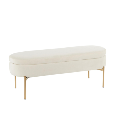 Lumisource Chloe Contemporary Glam Storage Bench In Gold