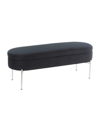 Lumisource Chloe Contemporary Glam Storage Bench In Chrome/black Velvet