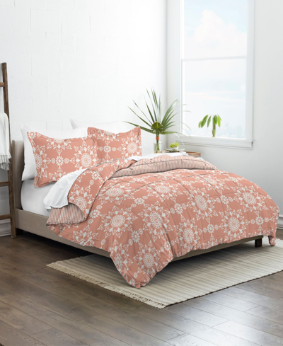 Ienjoy Home Home Collection 2 Piece Premium Ultra Soft Daisy Medallion Reversible Comforter Set, Twin In Clay