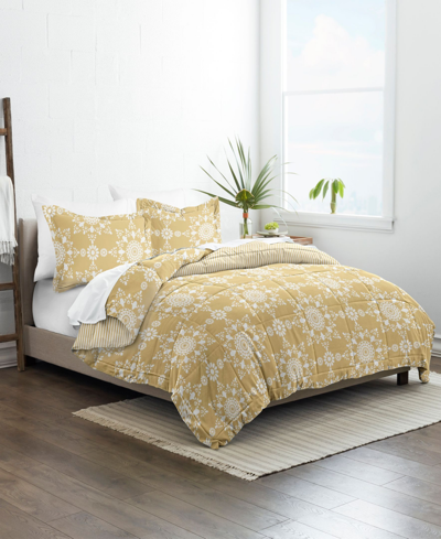 Ienjoy Home Home Collection 2 Piece Premium Ultra Soft Daisy Medallion Reversible Comforter Set, Twin In Yellow