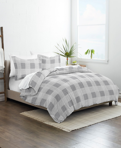 Ienjoy Home Home Collection 2 Piece Premium Ultra Soft Gingham Comforter Set, Twin In Gray