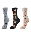 Memoi Women's Rayon From Bamboo Crew Bundle Socks Set In Dogs Assortment