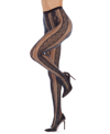 Memoi Women's Linear Floral Net Tights Stockings In Two-tone Blue