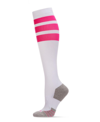 Memoi Retro Stripe Performance Knee High Compression Socks In Pink