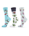 Memoi Women's Rayon From Bamboo Crew Bundle Socks Set In Winter Sports Assortment