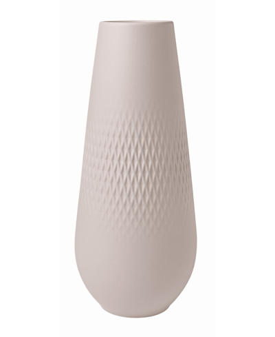 Villeroy & Boch Manufacture Collier Tall Vase Carre In Beige