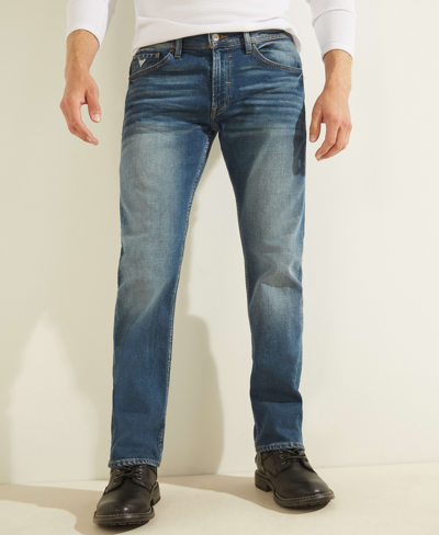 Guess Men's Regular Straight Jeans In Medium Wash