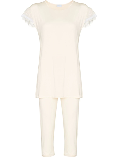 La Perla Outset Lace-sleeve Pyjama Set In Neutrals