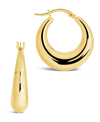 Sterling Forever Graduated Tube Hoop Earrings In Gold-plated
